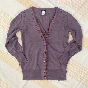 J. Crew Silk Layered-Placket, Cotton/Wool, Light & Soft Cardigan